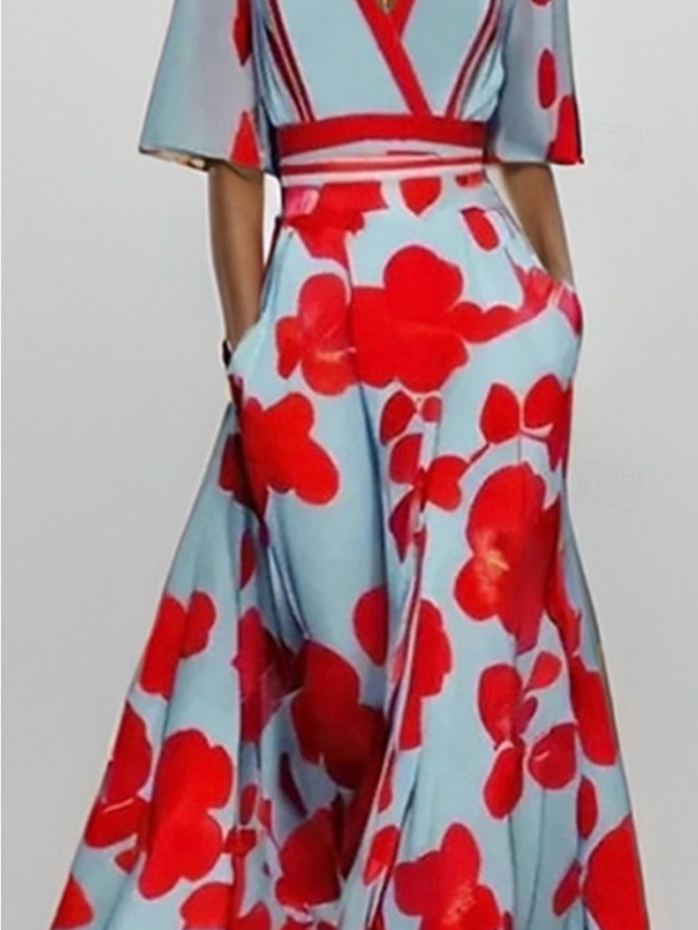 Red Floral Maxi Dress